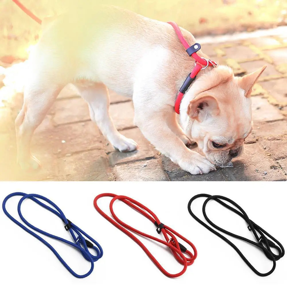 Nylon Pet Leash Dog Slip Rope Leash 130cm Dog Training Leash Strong Slip Adjustable Pet Slipknot Nylon Leash for Dogs Cats