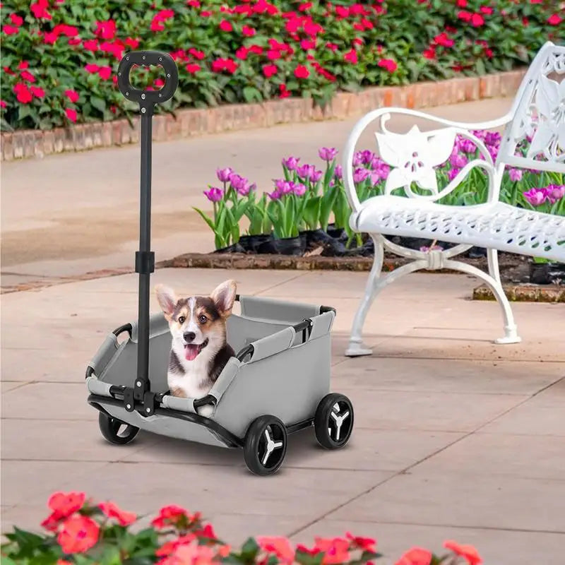 universal Dog Stroller for Small Dogs Rolling Cat Carrier Pet Carriage 4 Wheels Lightweight Folding Trolley Dog Cart for Travel