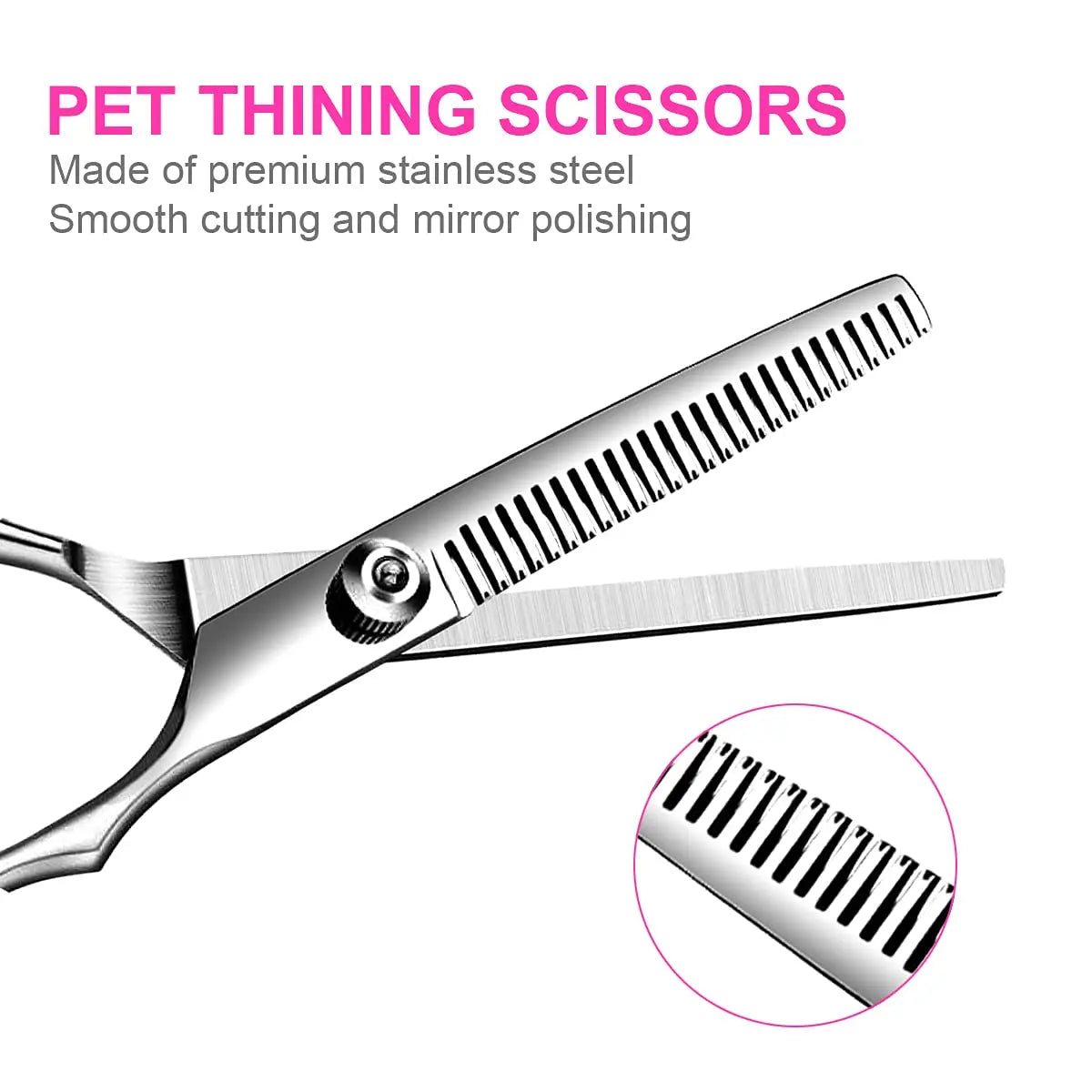 4pcs Dog Grooming Scissors with Safety Round Tip-Stainless Steel Set for Precise Trimming and Shaping Ideal for All Breeds