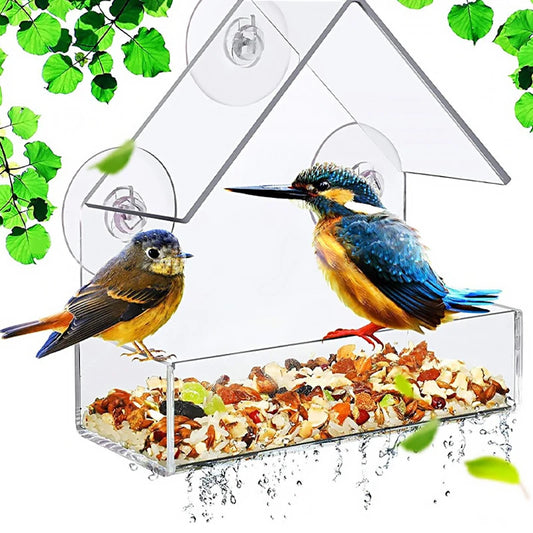 Bird Feeder Acrylic Transparent Window Bird Feeder with Camera Bird House Pet Feeder Suction Cup Installation House Type Feeder
