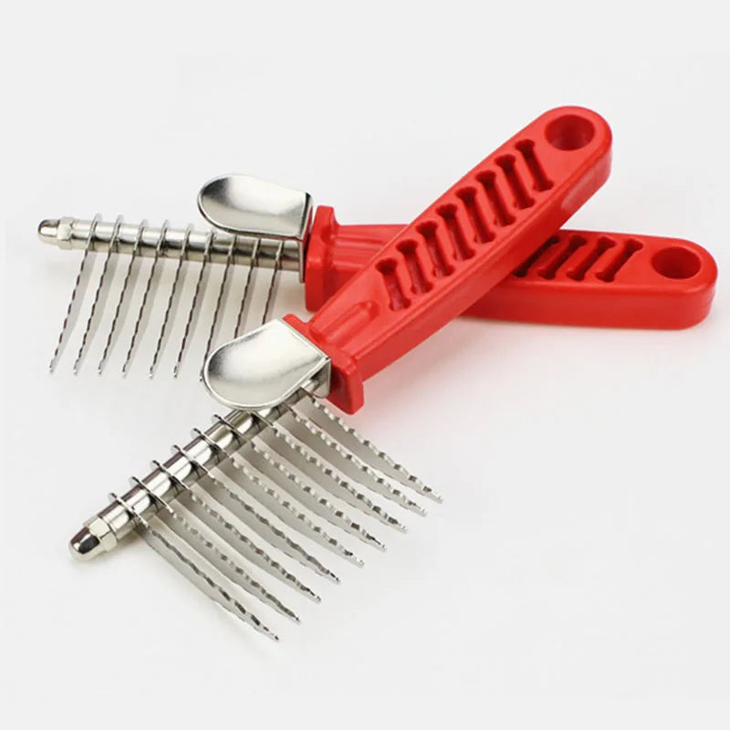 Long Hair Pet Dog Grooming Stainless Steel Knot Hair Shedding Remove Grooming Rake Comb Long Short Thick Hair Cat Grooming Tools